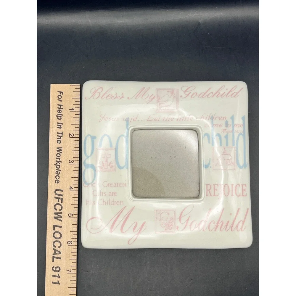 Bless My Godchild Ceramic Photo Frame Religious 6